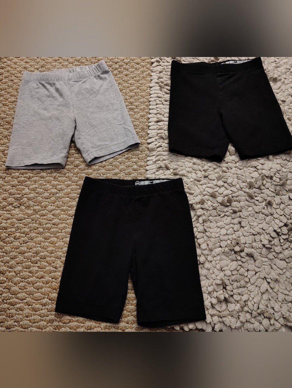 (3)wonder nation Black & Gray Knit Bike Shorts Trio
